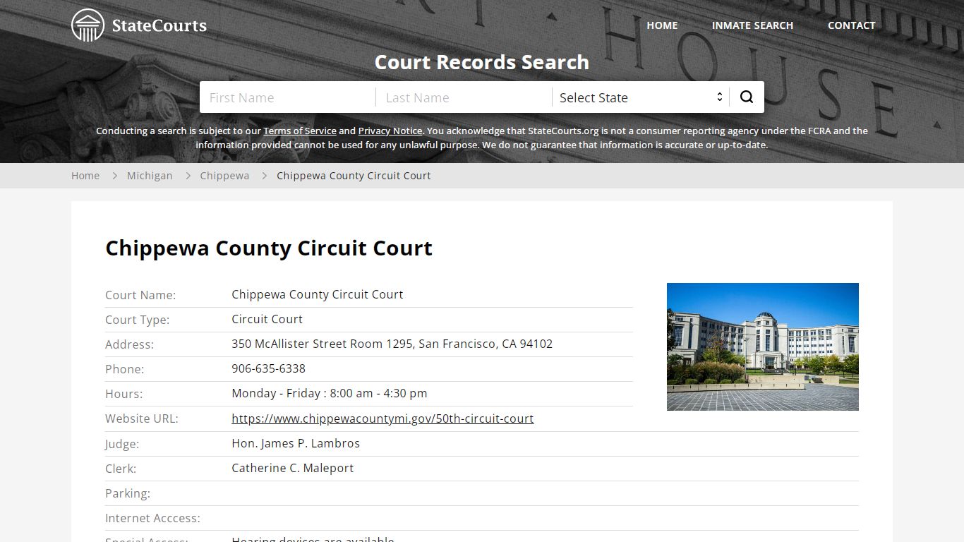 Chippewa County Circuit Court, Chippewa County, MI - StateCourts